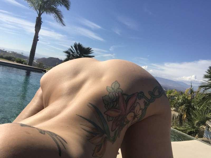 Arching my back by the pool