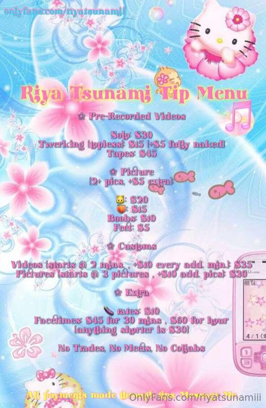 here’s my tip menu 💕