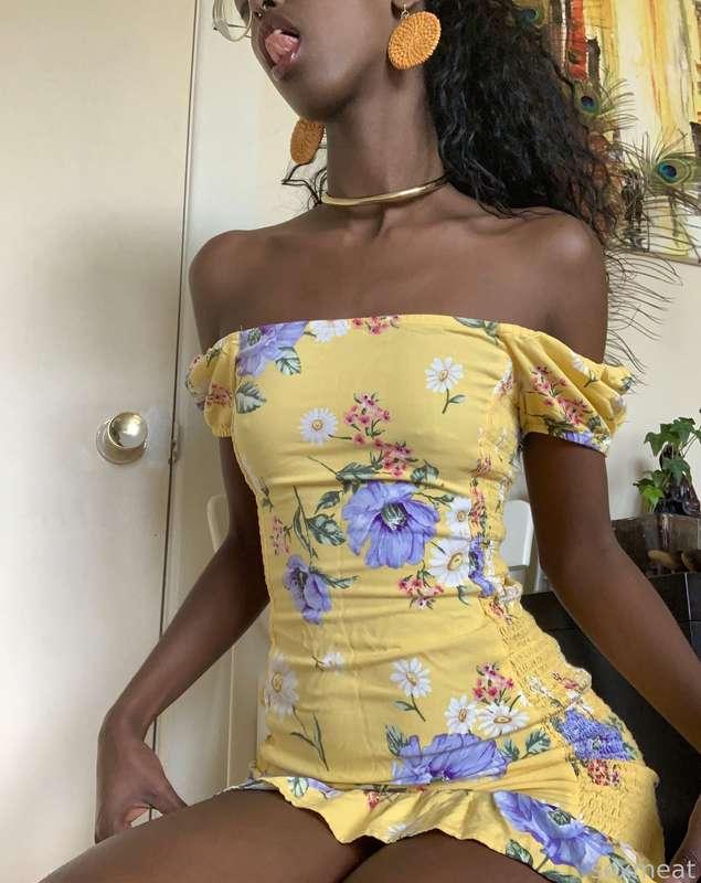 I love how this dress makes me look like an innocent girl because I’m definitely not and you know that 😈

In the first photo, I look like I’m thinking about regular things like “what should I have for dinner tonight??” ... but nope! I’m actually thinking about what I need more right now... your cum in my mouth or your cum in my pussy? 🤤💦