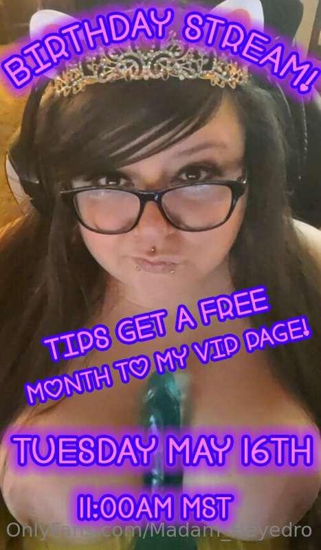 DONT MISS MY BIRTHDAY STREAM THIS TUESDAY!!!! I'm turning 35..