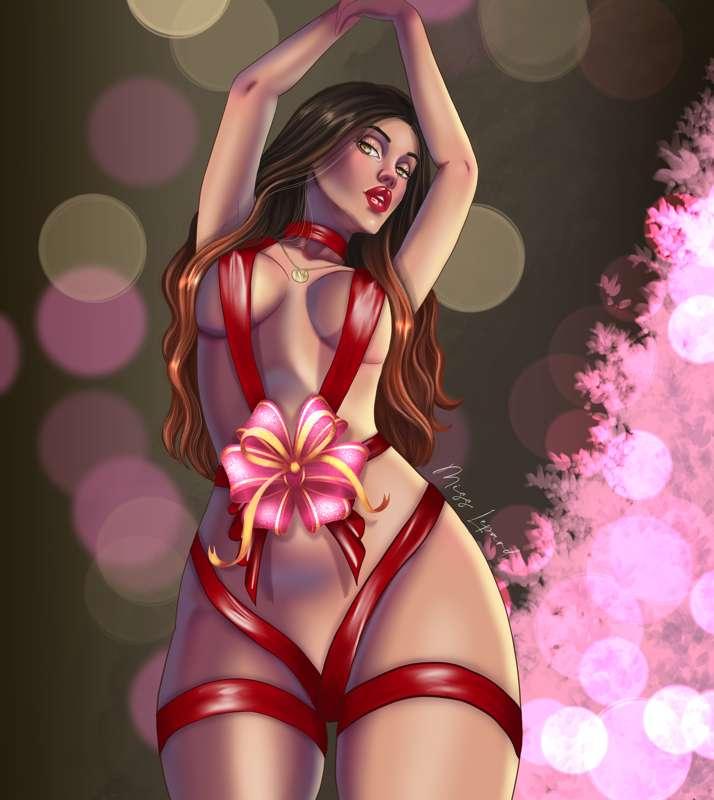 🎨 OC ART 🎨 [NSFW] can I be your present this year? ✨ by @NSelever