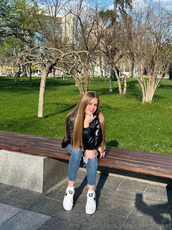 The perfect day off is to walk in the park where flowers are..
