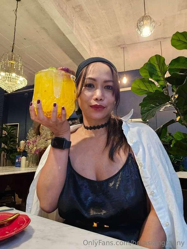 Just having a cocktail that is bigger than my faceb😄😘😋