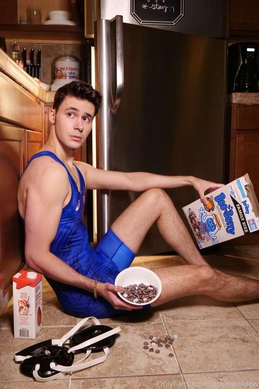 Wrestler boy. 🤼‍♀️ I spilled some milk and need help cleanin..