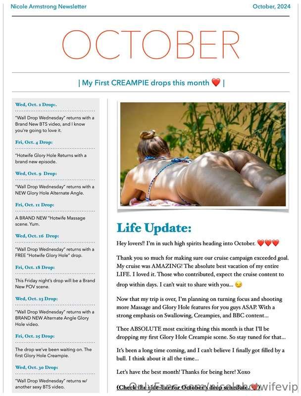 Incase you missed the DM, here's October's newsletter and Dr..