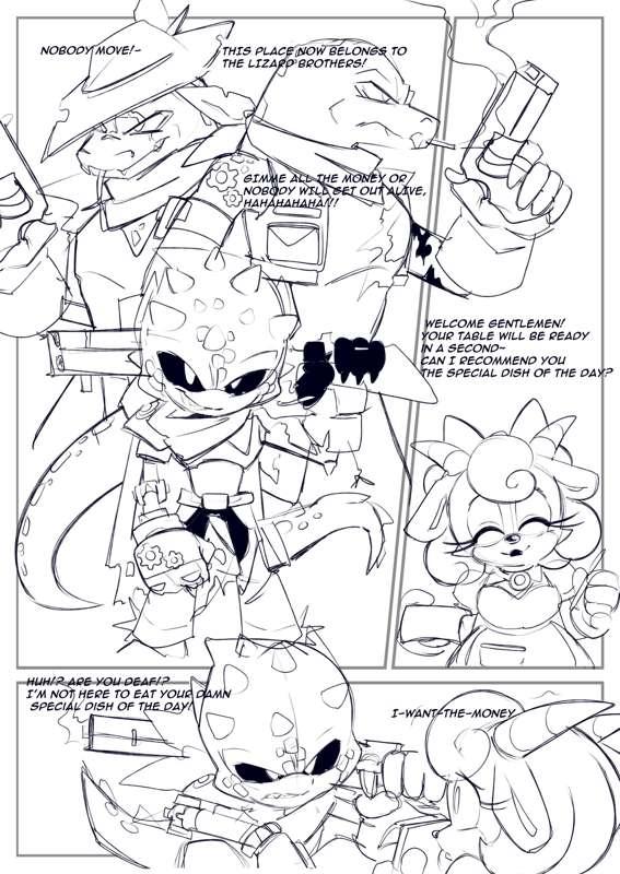 WIP for comic no.13  🌹 "Amy's restaurant"🌭