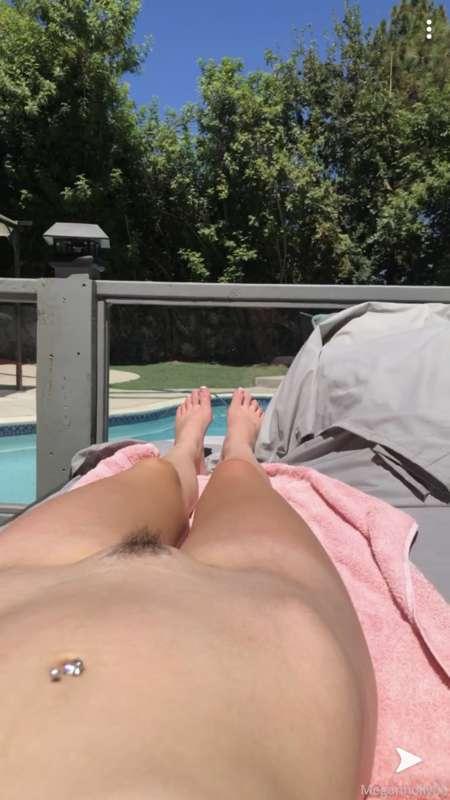 Naked by the pool