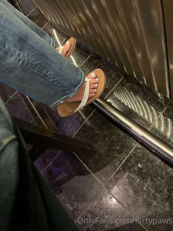 A sneaky foot guy got some shots of my white toesies while I..