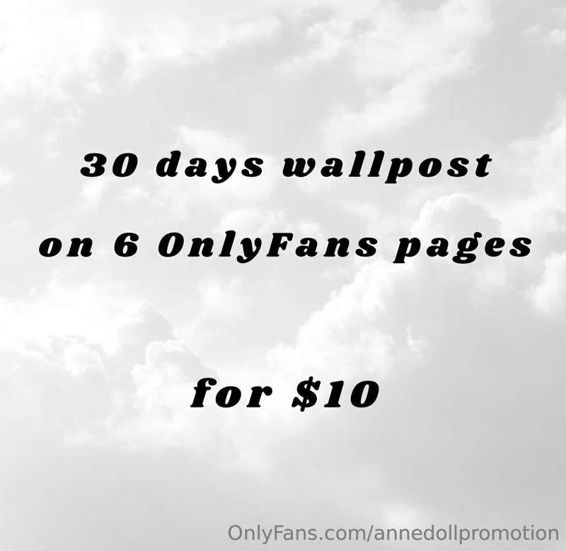 ## ***⚡Wallpost Promo⚡***  **▪️ 30 Days Wallposts on 6 OnlyF..