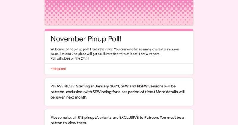 November Pinup Poll!