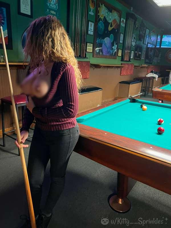 Yes, I sank the blue balls and won since I distracted my poo..