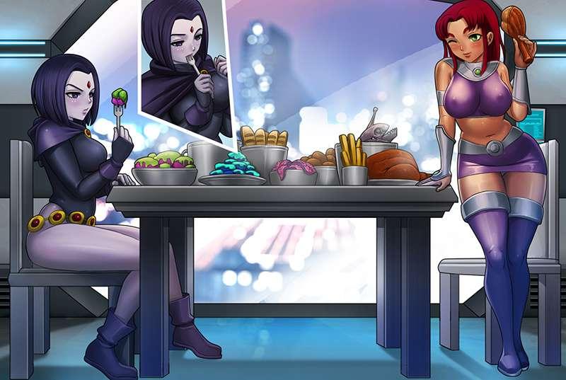 Starfire & Raven WIP