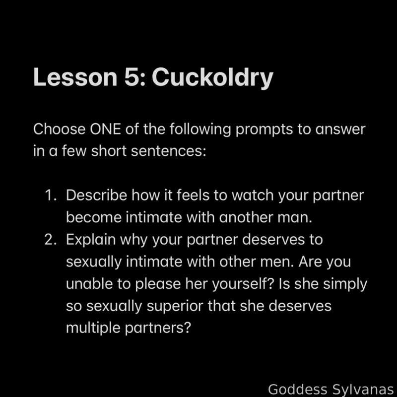 The lesson you’ve all been waiting for… CUCKOLDRY! To show you how it feels to watch your partner become intimate with another man, I demonstrate my own cocksucking skills on your best friend in front of you! He even gives me a facial while you have no choice but to sit and watch 😈 what a lovely note upon which to end our studies, wouldn’t you agree? 😘