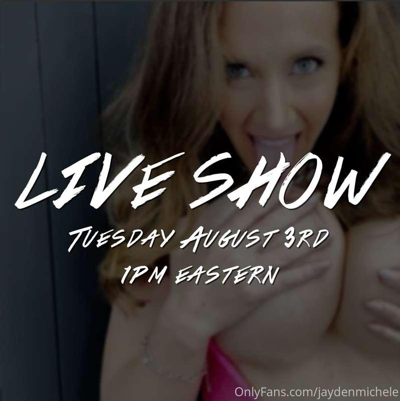 You going to join me tomorrow? My FIRST LIVE SHOW!! I’m so e..