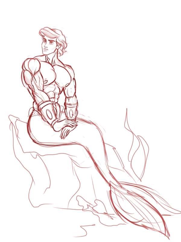 Ariel genderbend sketch 