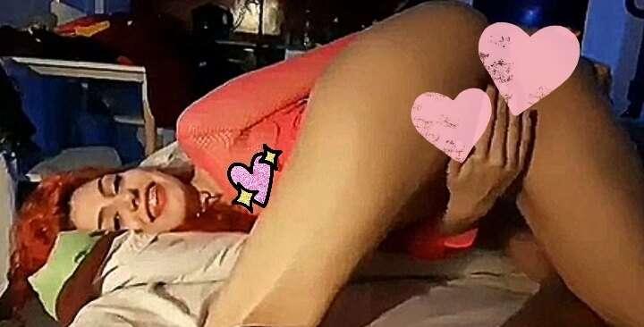 ONE of my fav 4N4L tapes with dildo. WEARING MY PINKY SHORT ..