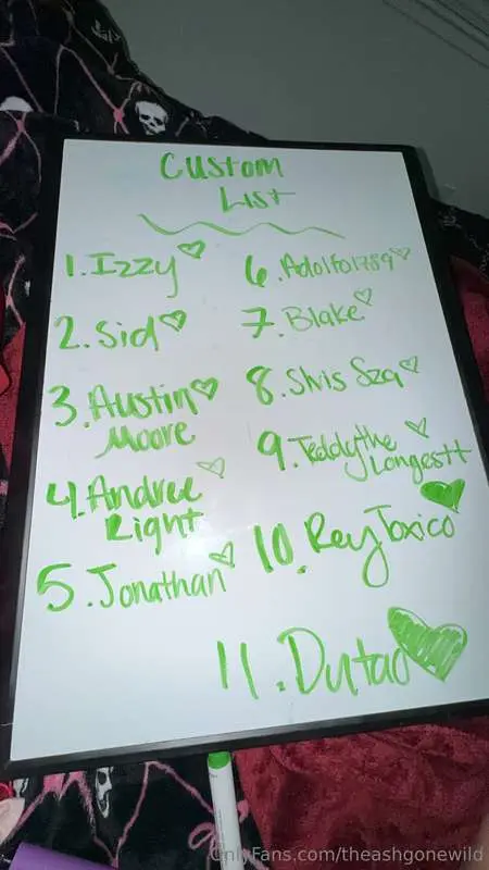 WORKING ON ALL MY CUSTOMS TONIGHT ! This is the entire list ..