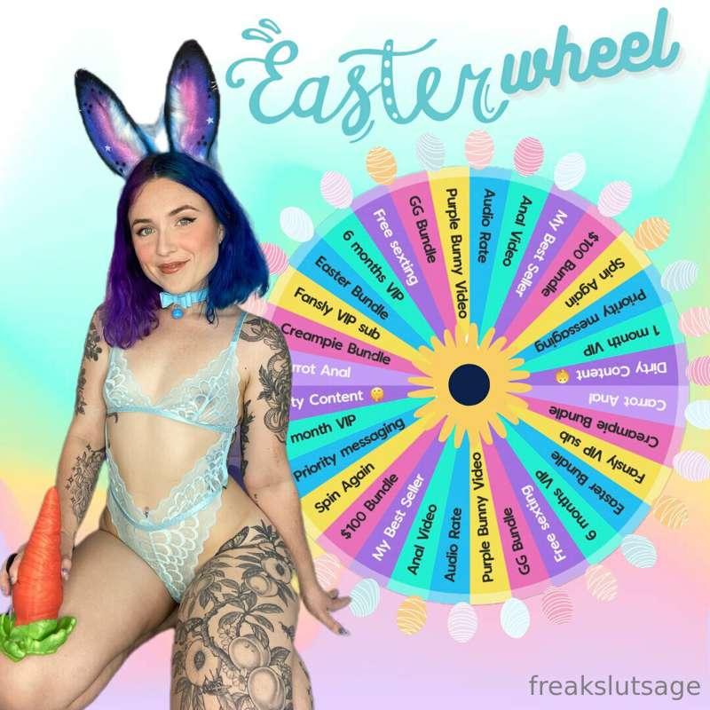 EASTER WHEEL! 🐇🌸can I hop on your cock? 💦𝗘𝗩𝗘𝗥𝗬 𝗦𝗣𝗜𝗡 𝗜𝗦 𝗔 𝗪𝗜𝗡..