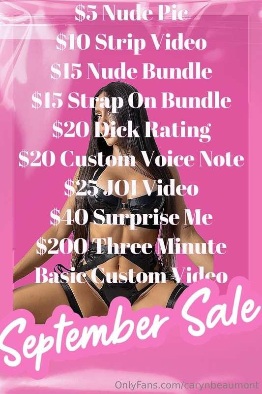 September Sale! Tip what you want baby, I’m waiting to spoil..