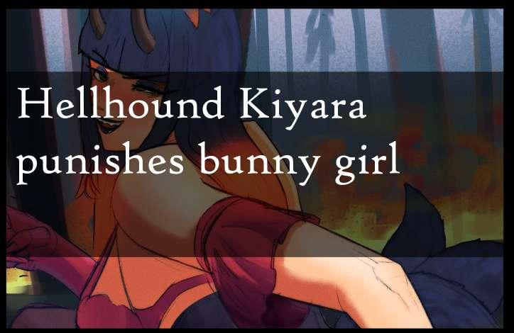 Request: Hellhound woman tormenting bunny girl with her sulphuric farts