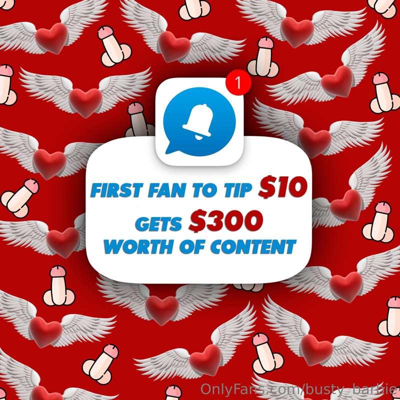 First fan to tip $10 gets $300 worth of content ❤️ today ❤️ ..