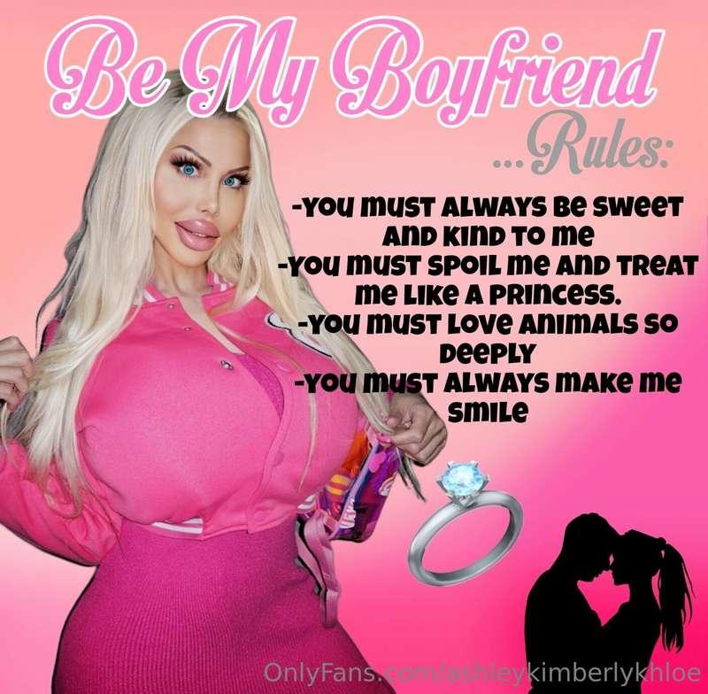 BE MY BOYFRIEND .... RULES!! 👩🏼‍🏫💕👌👍🏼👋🏻💋💯  Would you like to..