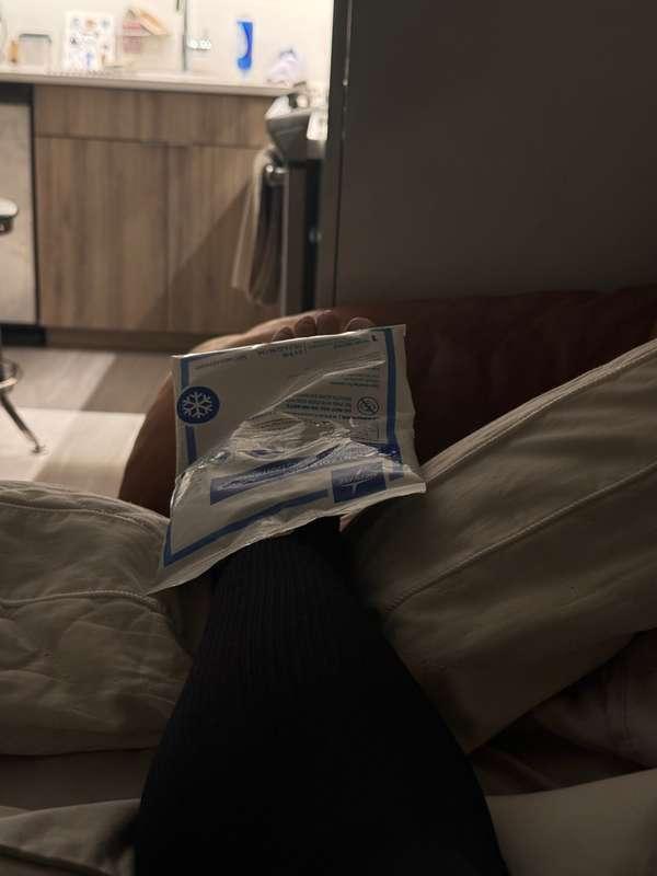 I fell down the stairs and sprained my ankle :( no live I’m ..