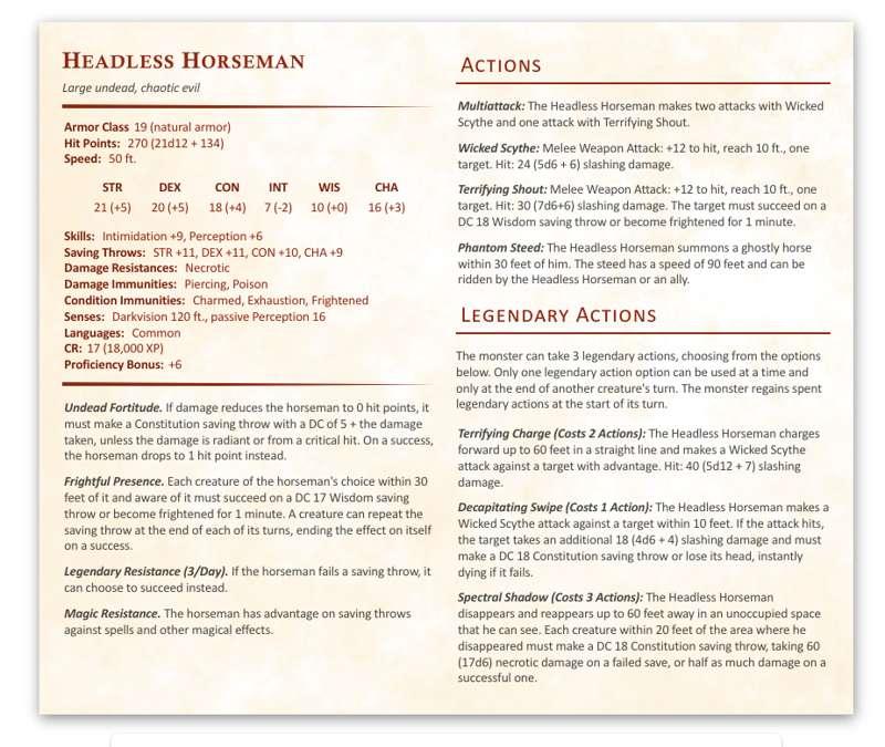 AI Powered D&D 5e Monster Statblock Generator Complete!