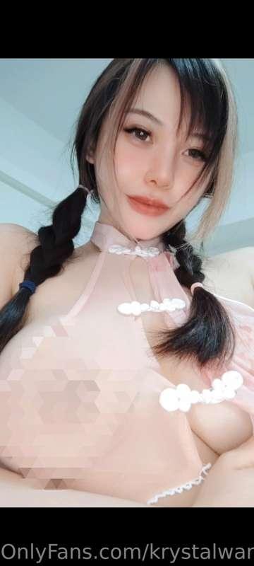 Pigtails and ***semi sheer slutty cheongsam*** that you can ..