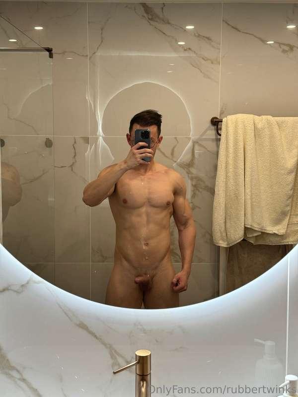 Now you may wipe the cum out of my abs ,only using your tong..