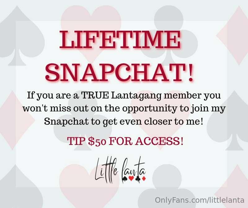 **LIFETIME SNAPCHAT** 
If you can't get enough of LantaLand ..