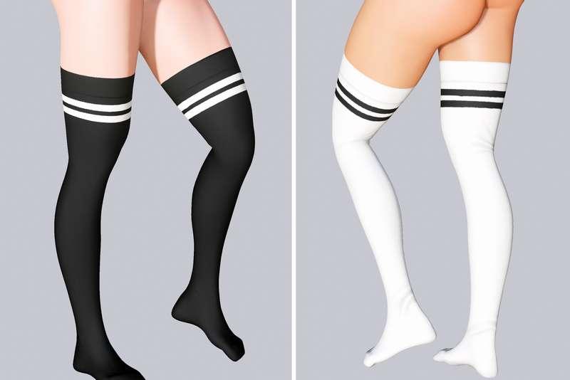 Double Stripe Thigh-Highs