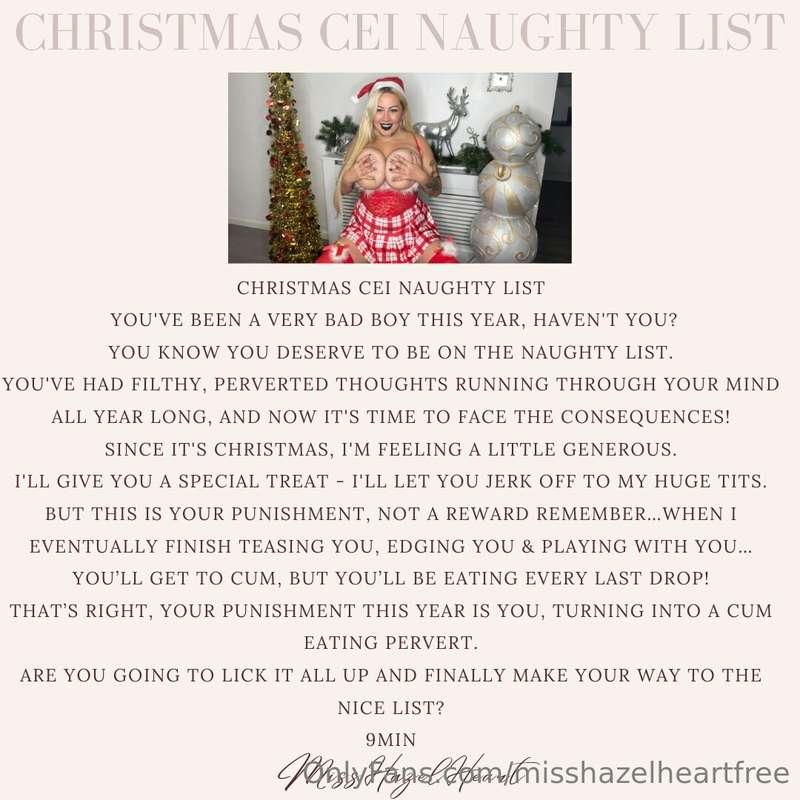 CHRISTMAS CEI NAUGHTY LIST🎅️ You've been a very bad boy this..
