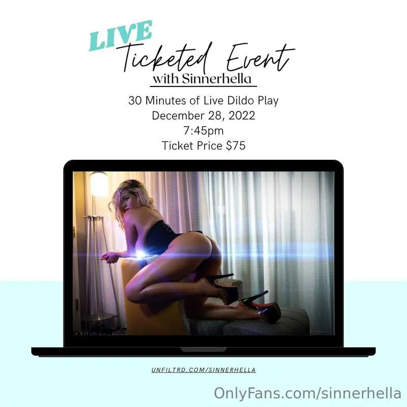 30 Min of LIVE Dildo Play
December 28, 2022
7:45pm NYC Time
..