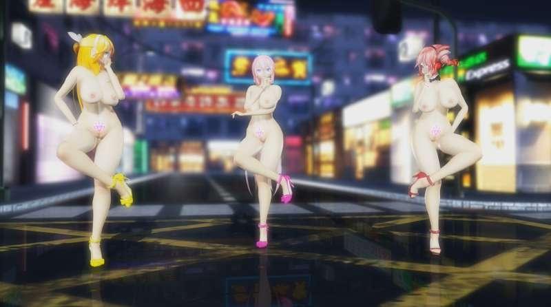 4K UHD 【MMD R-18】 梅とら SCREAM - Rin, Teto, Luka (Nude Ver)