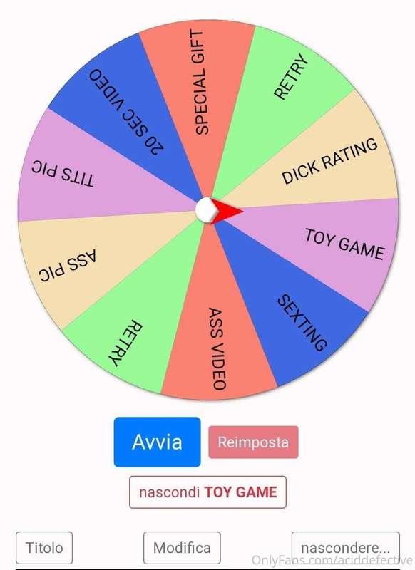 Hi dear, this is my wheel of fortune! 👹
 If you want, you ca..