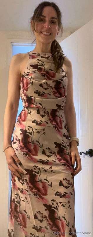 Trying on dresses for a wedding 💒