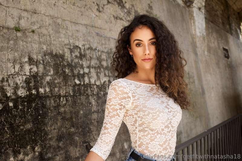 White lace top selfie.
