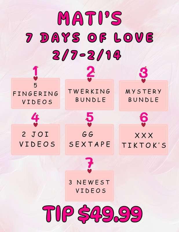🩷🩷 7 DAYS OF LOVE PRESALE STARTING NOW 🩷🩷Please tip $49.99 i..