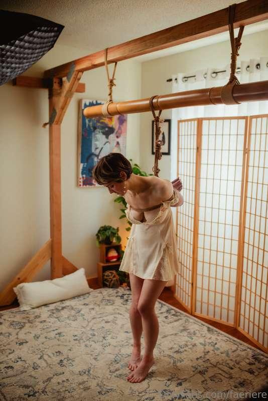 Captured and toyed with in my new slip dress Morning rope se..