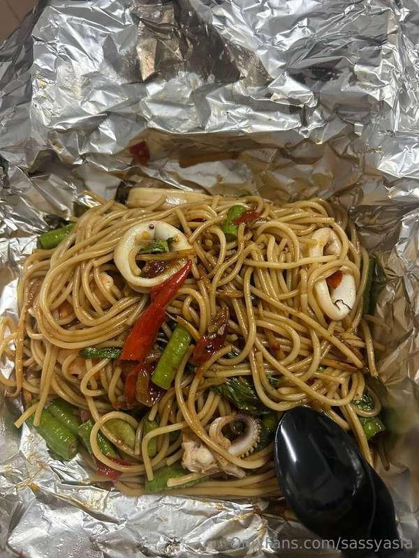 cant resist having pasta take out after after almost whole d..