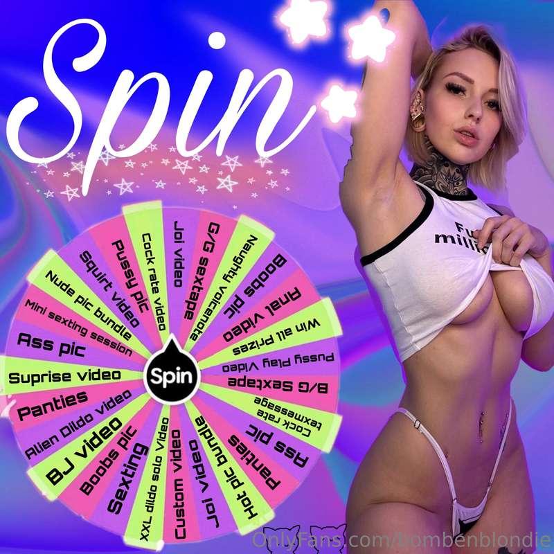 Try it baby, don’t be shy you can only win!🤓 15$ for 1 spin ..