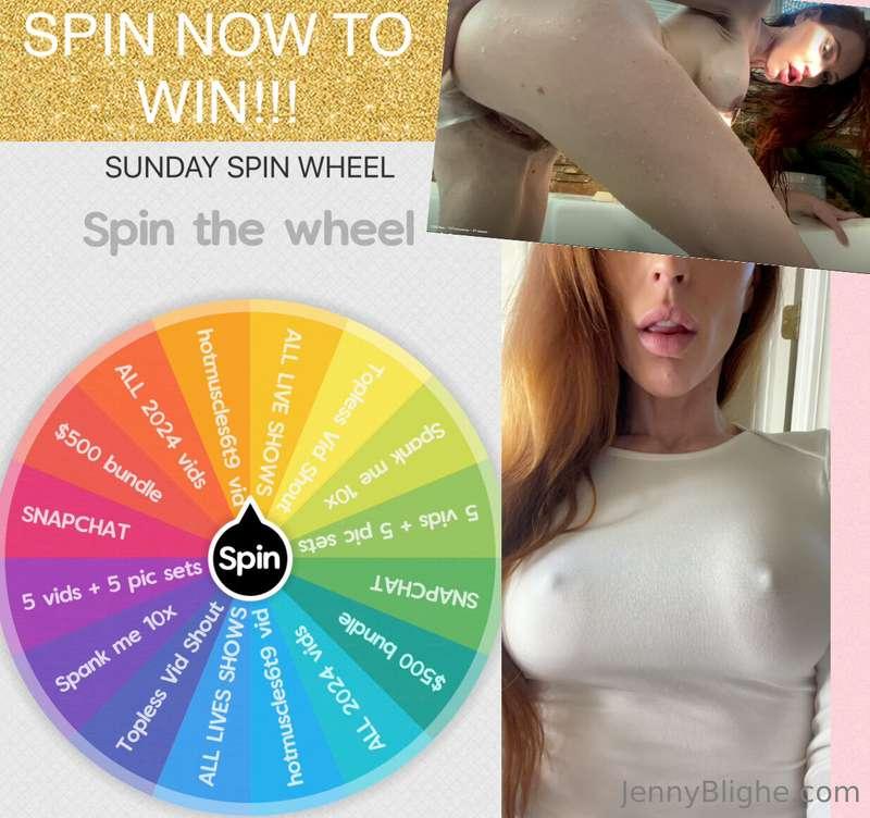 SPIN THE PRIZE WHEEL SUNDAY !!!! Spin to win NOW!!! BIG PRIZ..