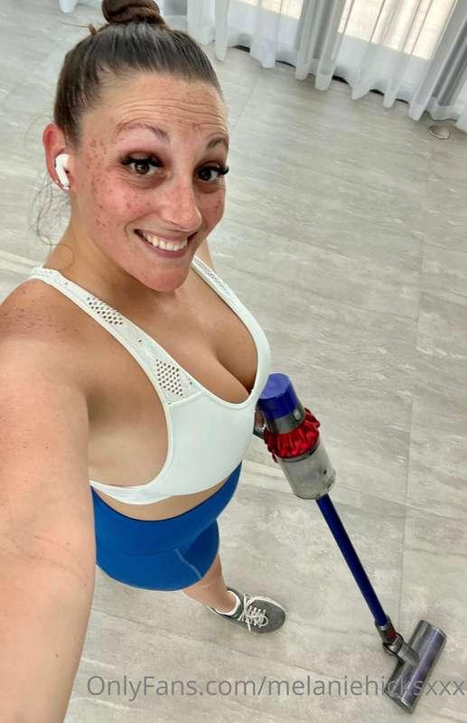 Just working! Another hot day, getting all sweaty!