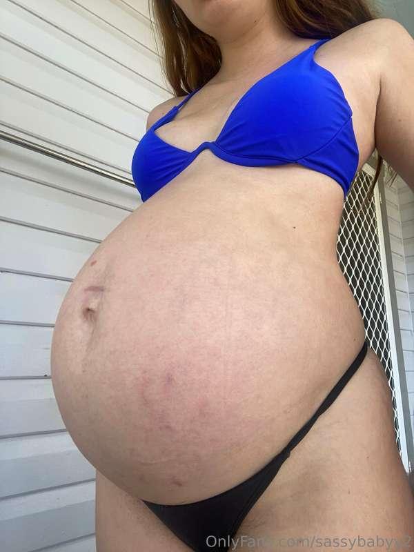 Do you like my big swollen pregnant belly?
