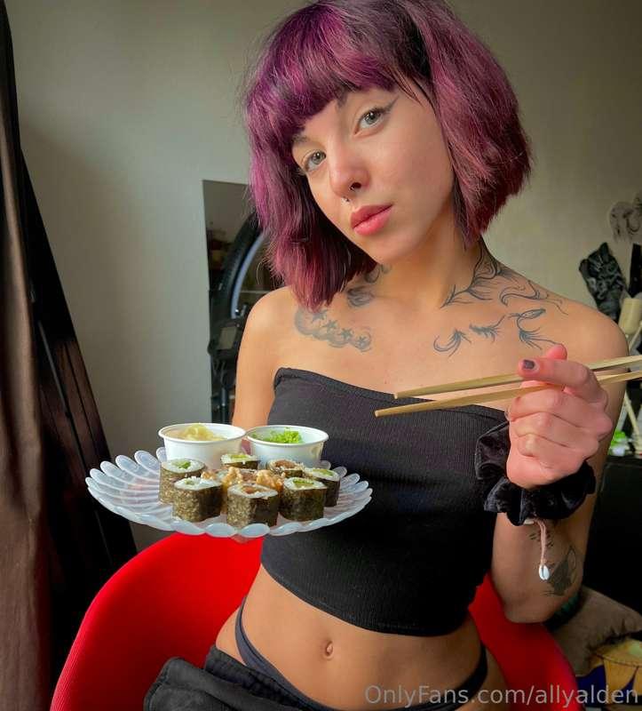 sushi always taste so good🍣 hmm i wonder else can i eat raw ..