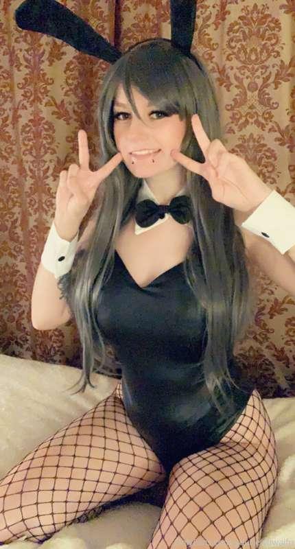 Here of some quick senpai bunny cosplay! Omg I love her so m..