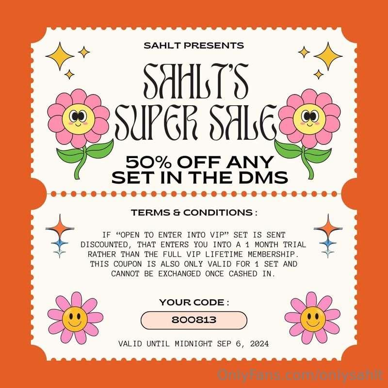 FINAL HOURS TO CASH IN YOUR SAHLT SUPER SALE COUPON!!!!! NEV..