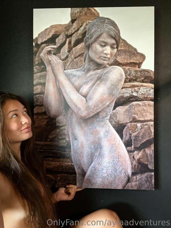 24” x 36” stone statue body paint canvas Credits: Ayla Model..