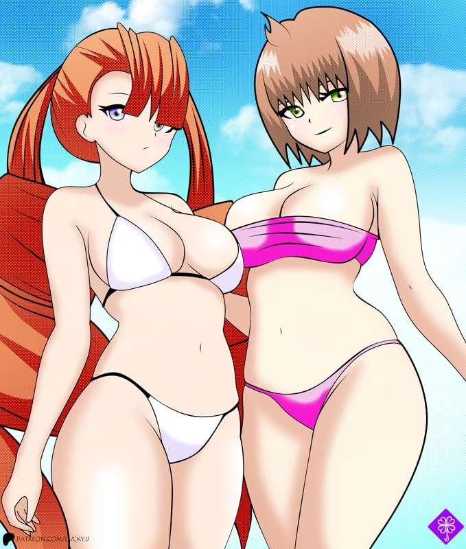 Commission - Beach Petra and Alexia